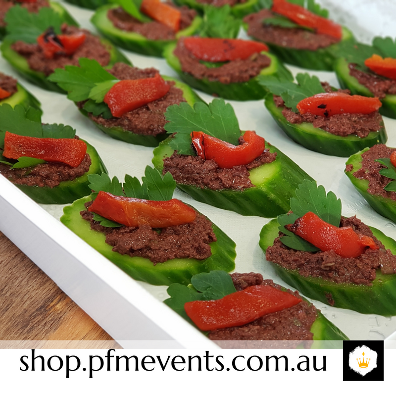 Vegan Olive and Cuke Canapes (vg, gf) Launch Event Melbourne Weddings