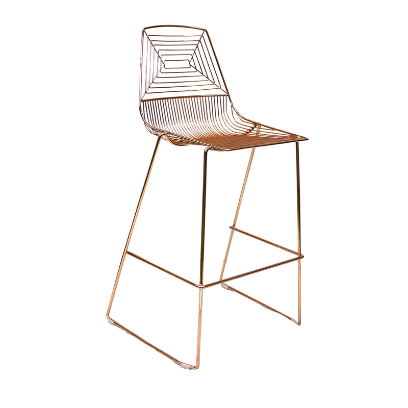 Rose Gold Geo Mesh Bar Stool Hire Launch Event Melbourne Weddings