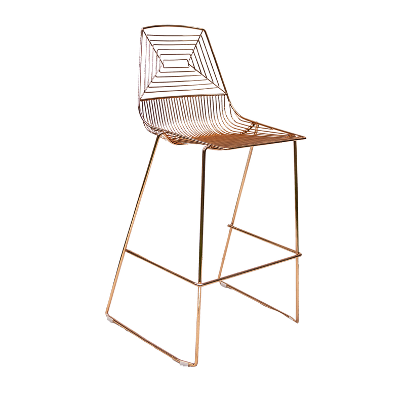 Rose Gold Geo Mesh Bar Stool Hire PFM Events Catering