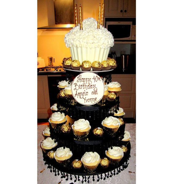 Black 4-Tier Cake Stand Launch Event Melbourne Weddings