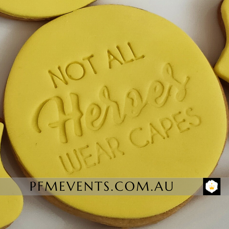 Not All Heroes Wear Capes Custom Biscuit Gifts Launch Event Melbourne Weddings