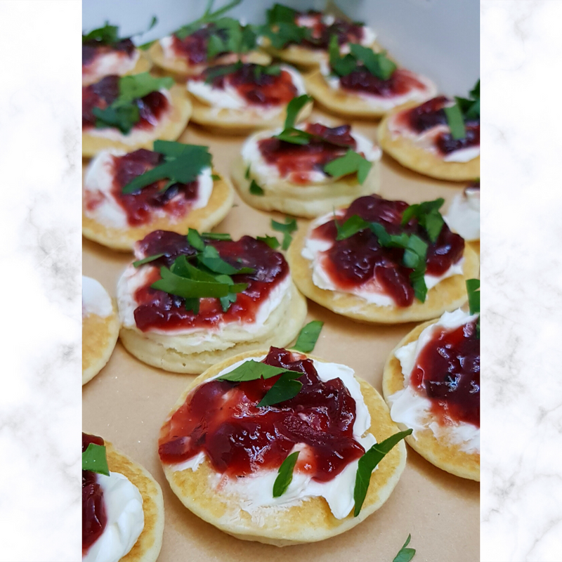 Balsamic beetroot blinis (per 12) Launch Event Melbourne Weddings