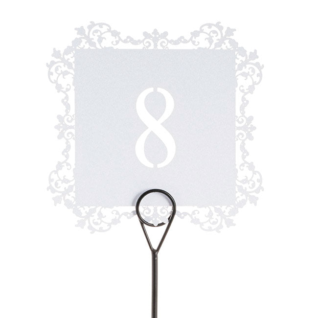 Hawthorn Black 30cm Name Card Table Number Sign Holder, Set of 6 - Hire