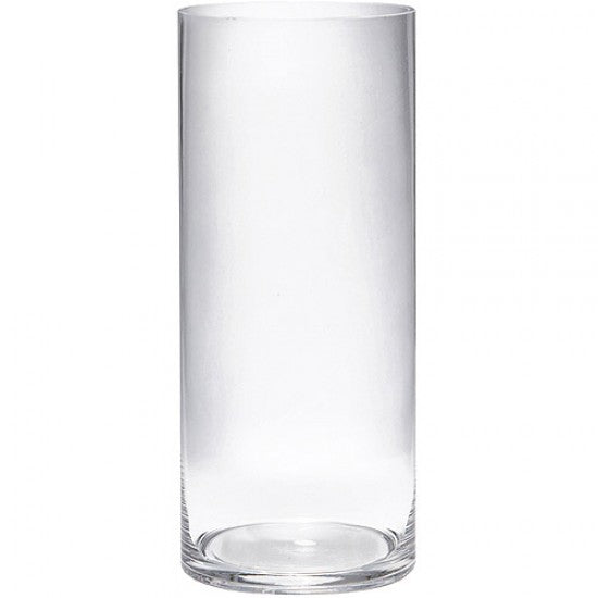 Large Clear Glass Cylinder Vase 18 x 40cm - Hire