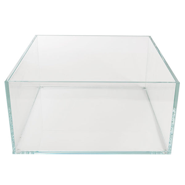 Set of 2 Crystal Glass 30cm Clear Square Display Trough - Hire