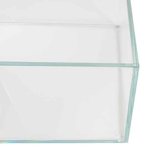 Set of 2 Crystal Glass 30cm Clear Square Display Trough - Hire