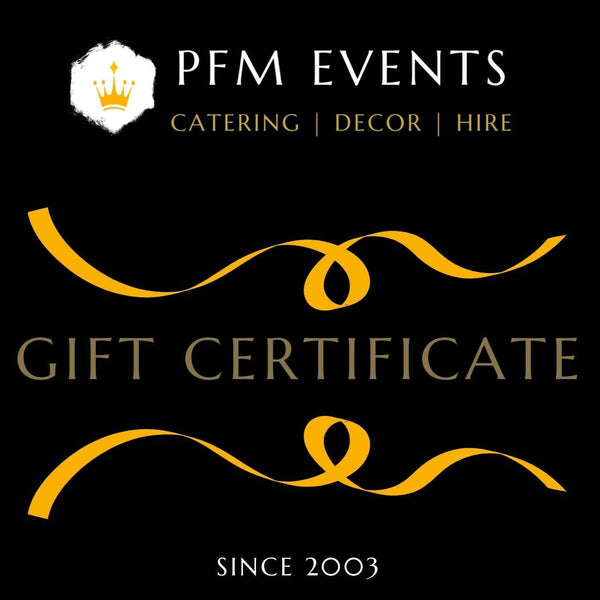 Gift Certificate - Catering & Events Launch Event Melbourne Weddings