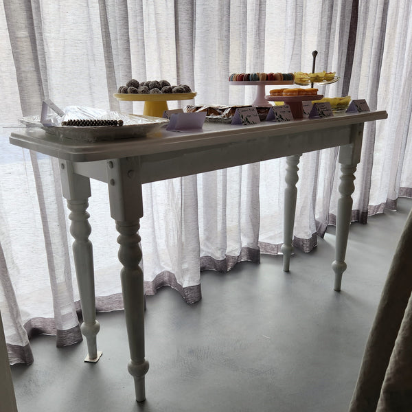 French Provincial White Table - Hire