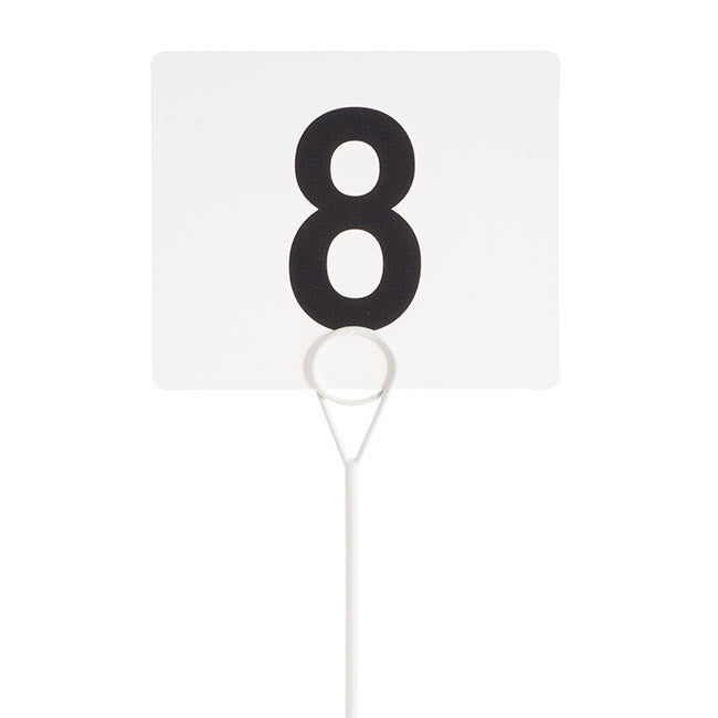 Hawthorn White 15cm Name Card Table Number Sign Holder, Set of 6 - Hire