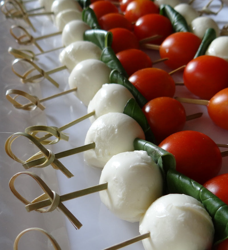 Cherry Tomato And Bocconcini Canapes (Med, gf, v) Launch Event Melbourne Weddings
