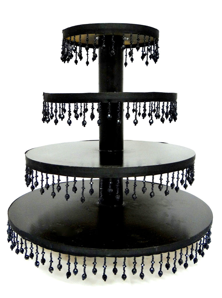 Black 4-Tier Cake Stand - Hire