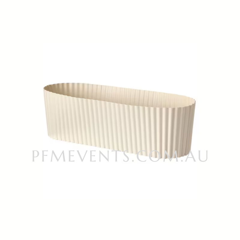 Ribbed Floral Trough Hire - Warmed creme