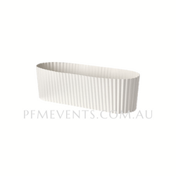 Ribbed Floral Trough Hire - Oyster white