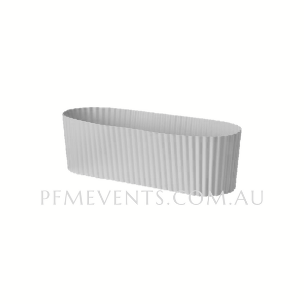 Ribbed Floral Trough Hire - Soft grey