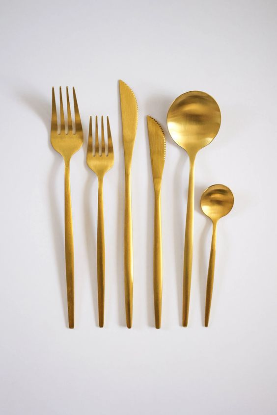 Luxe Cutlery Matte Black & Gold Hire