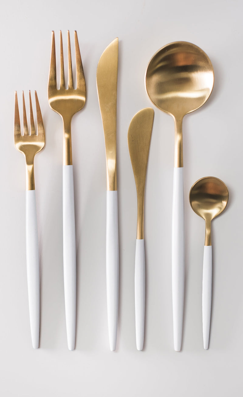Matte Gold Luxe Cutlery Set Hire